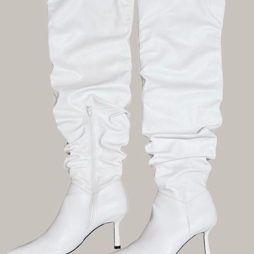 Shoe Dazzle Women's White Over The Knee Boots